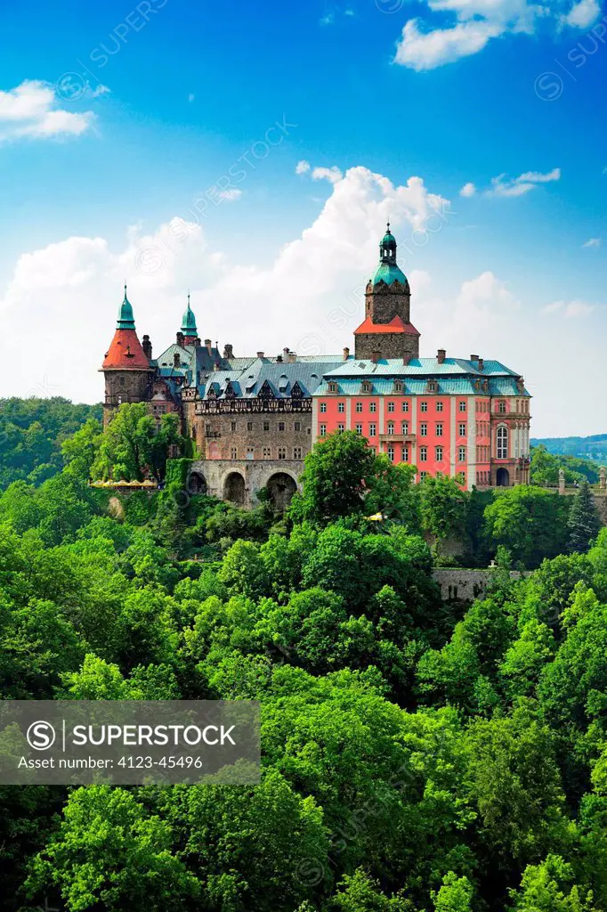 Poland, Lower Silesia Province. Ksiaz Castle near Walbrzych.