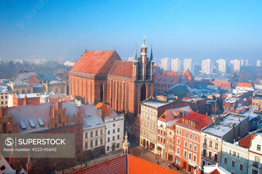 Poland, Kujawy-Pomerania Province, Torun. Old town, view from theTown hall tower.