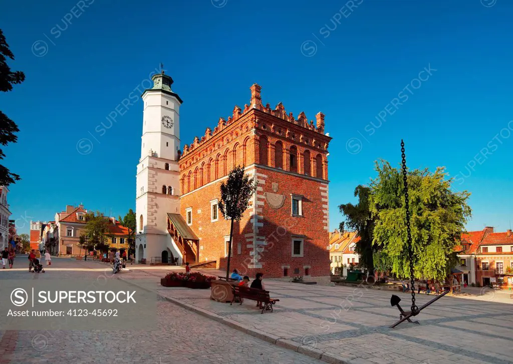 Poland, Swietokrzyskie Province, Sandomierz. Town hall on the Market Square.