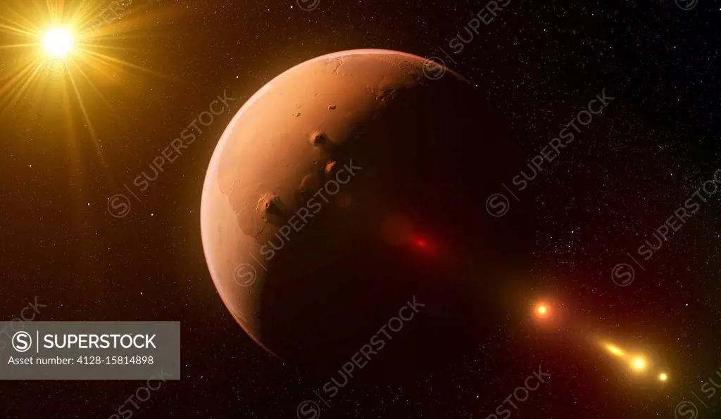 Mars from space, computer illustration.