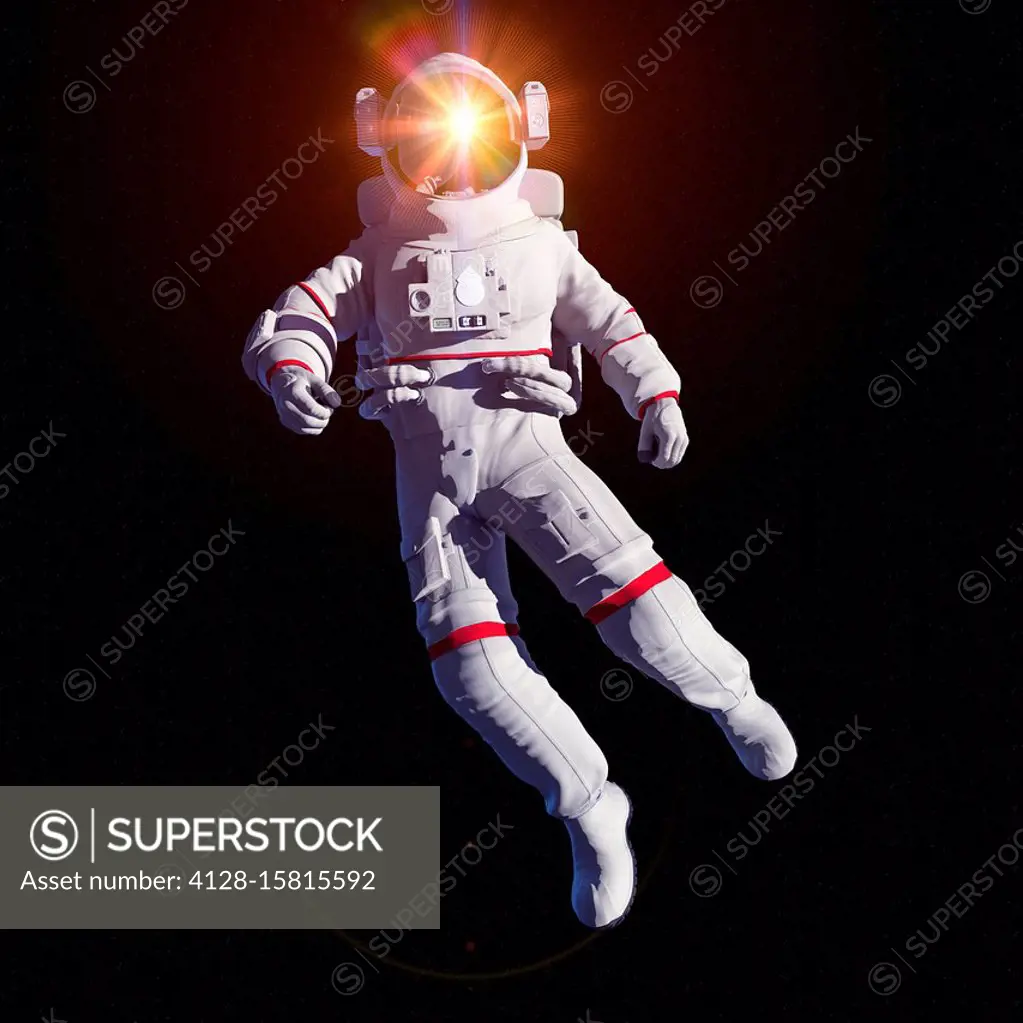 Astronaut in space, computer illustration.