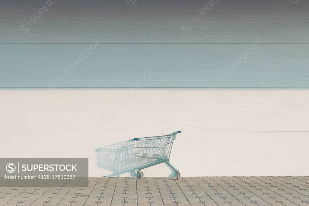 Empty shopping cart outside
