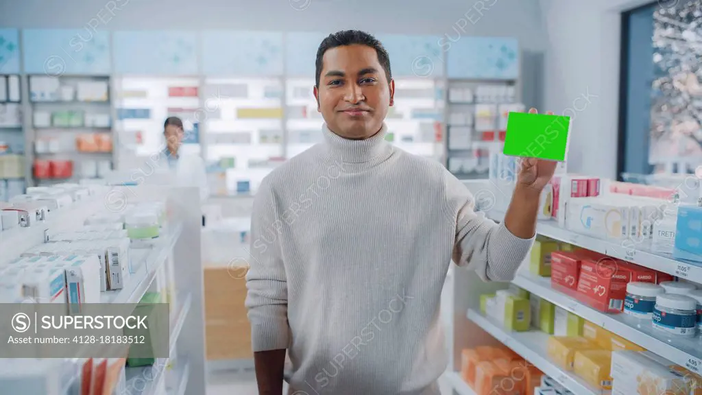 Customer holding medication