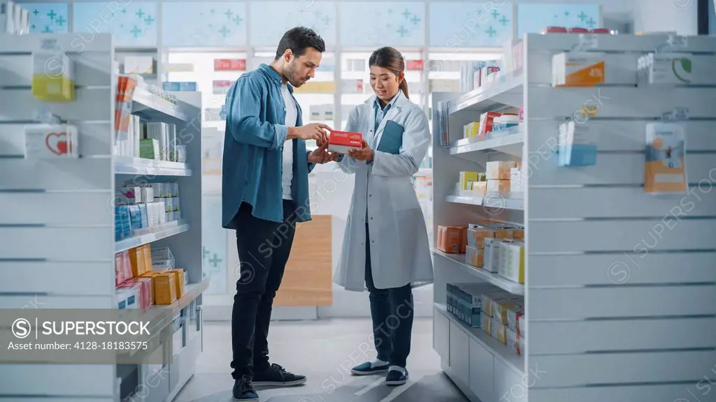 Pharmacist helping a customer