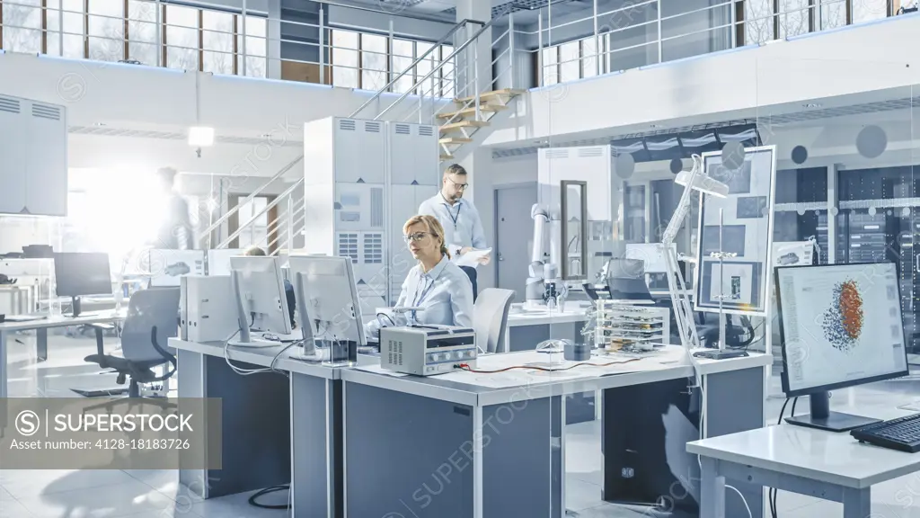 Engineer working on a computer