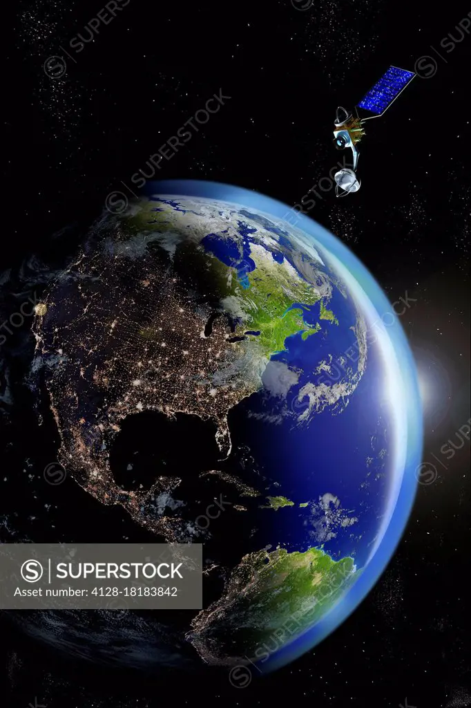 Big brother watching over Earth, illustration
