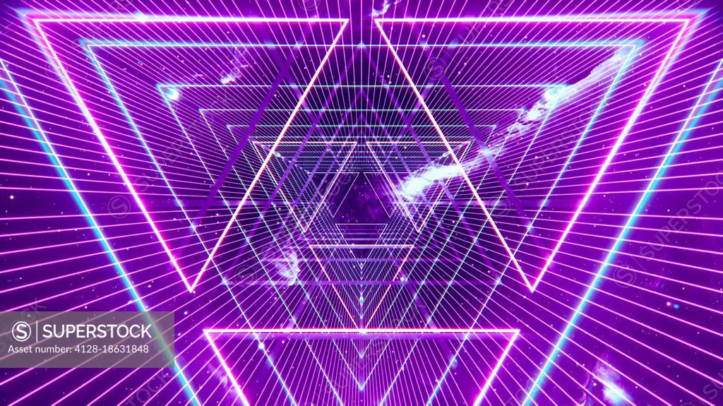 Neon tunnel, abstract illustration