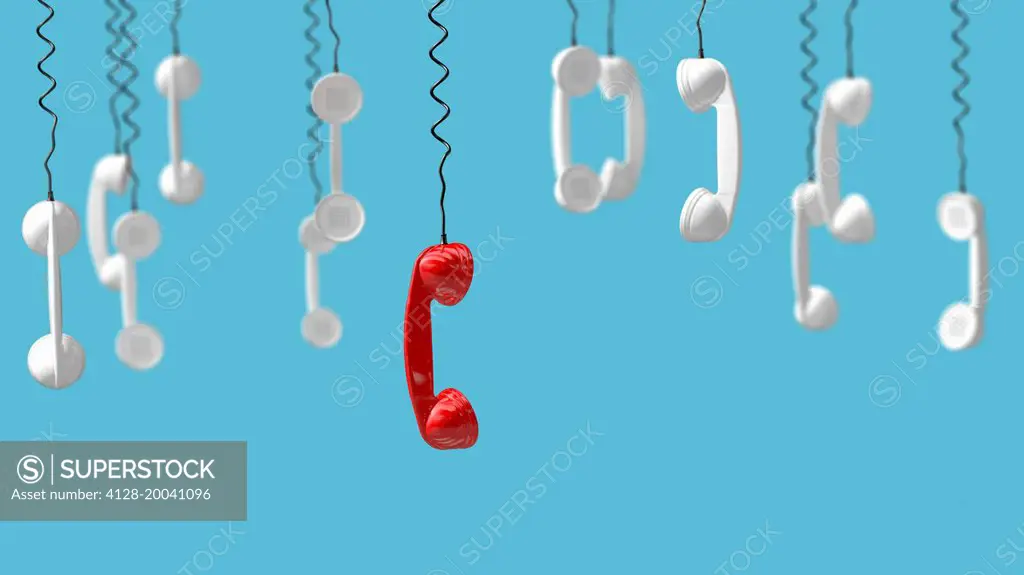 Emergency phone hanging upside down, illustration