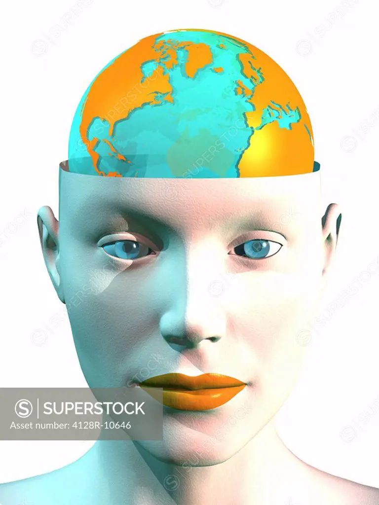Global thought, conceptual image