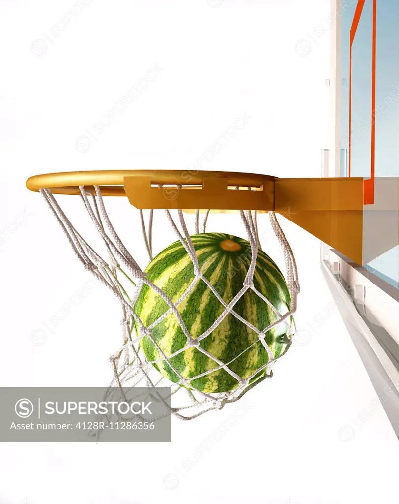 Watermelon basketball, artwork.