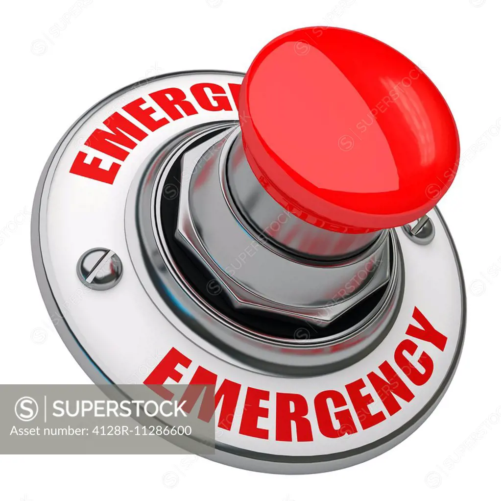 Emergency button, computer artwork.