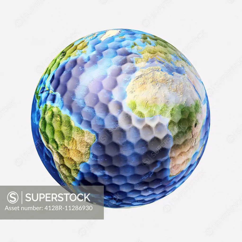 Golf ball Earth, artwork.