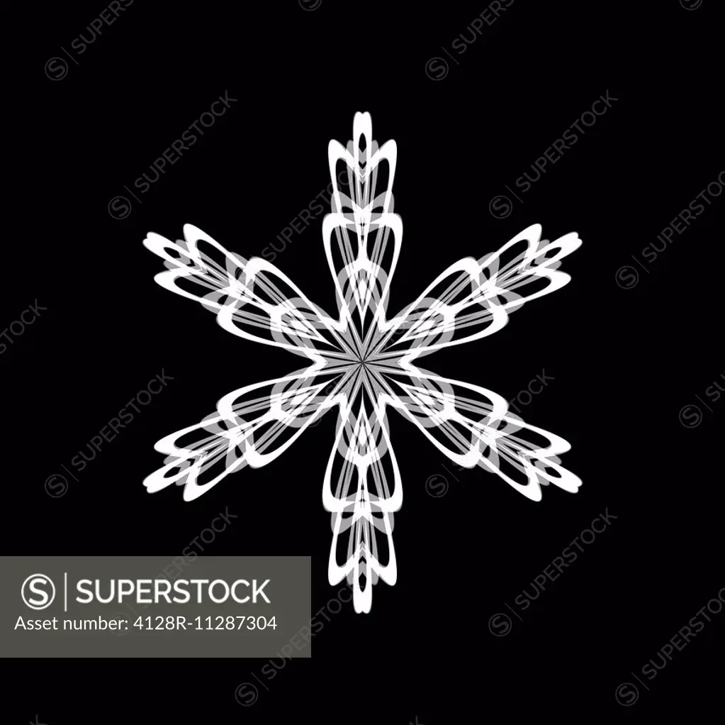 Snowflake pattern, computer artwork.