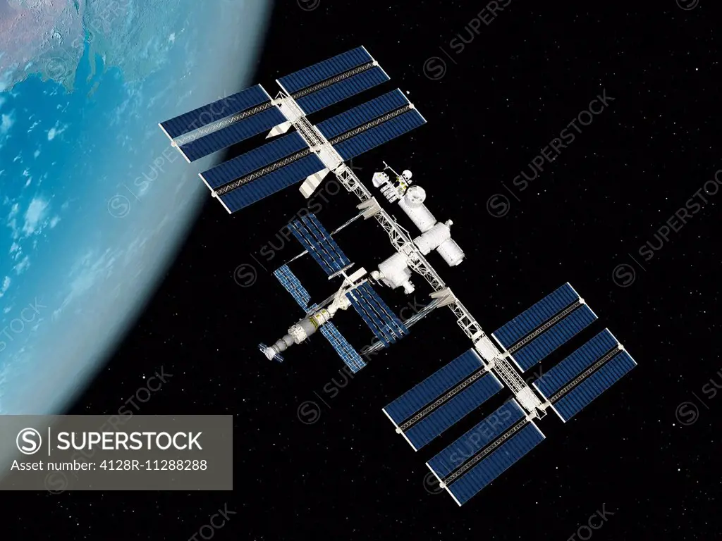 International Space Station (ISS), computer artwork.