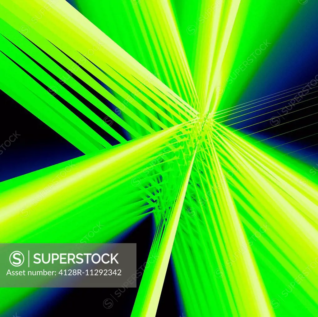 Artwork of a bright green abstract pattern.