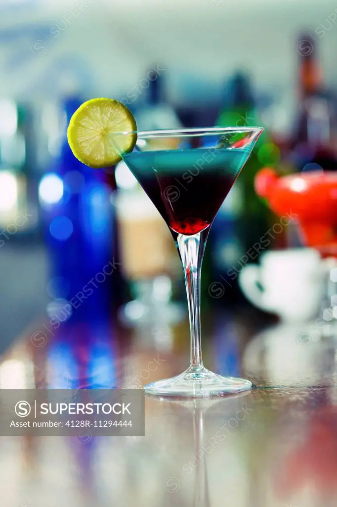 Cocktail on a bar.