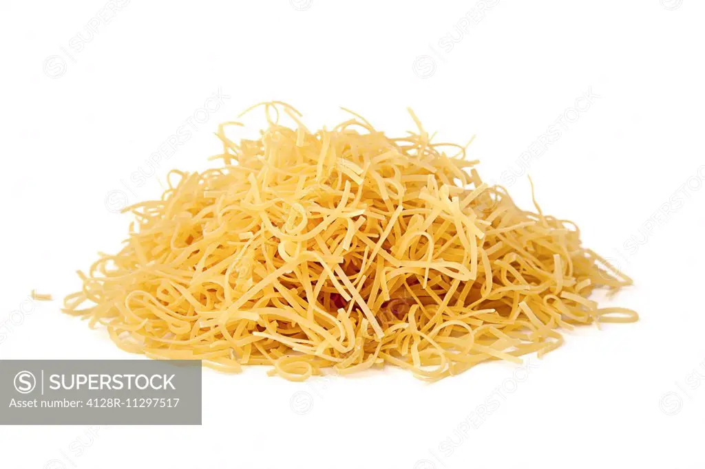 Uncooked spaghetti.