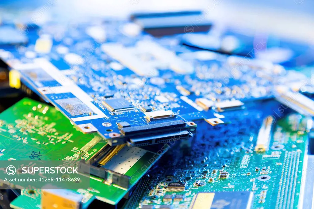 Electronic printed circuit boards.