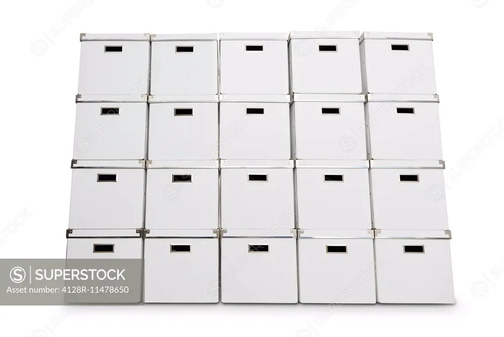 Stack of storage boxes.