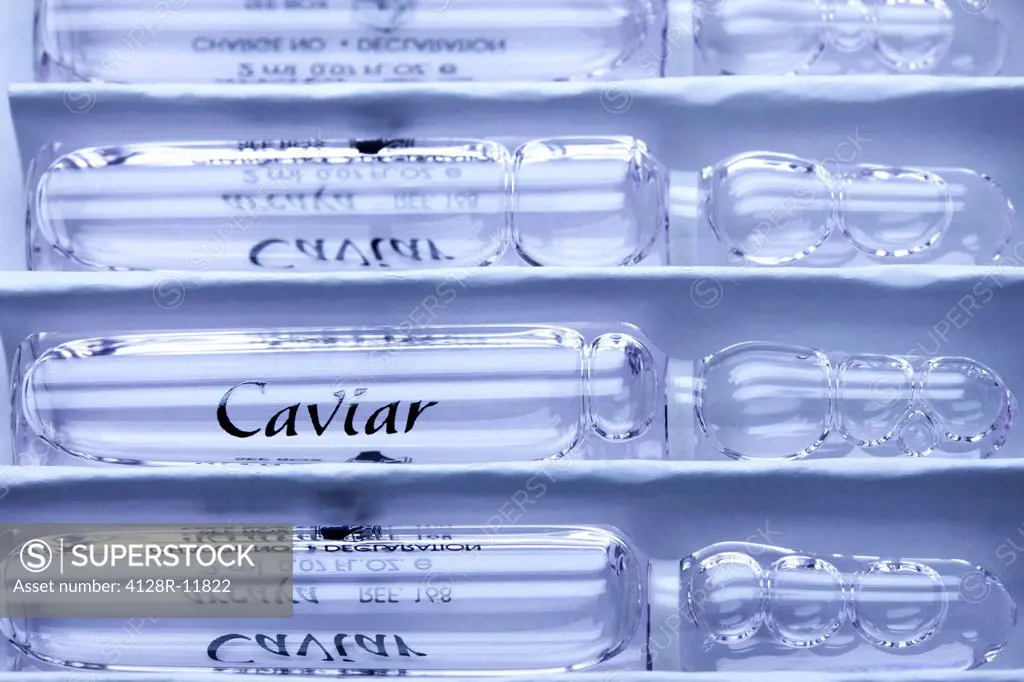 Caviar glass ampoules