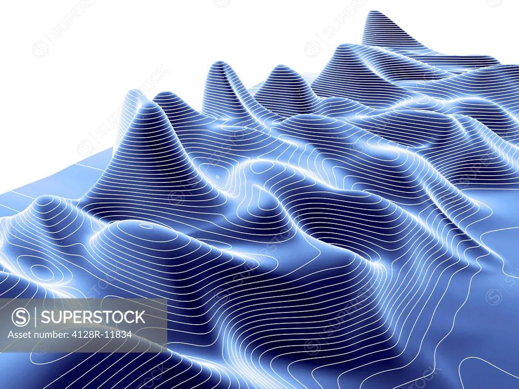 3D surface graph, computer artwork