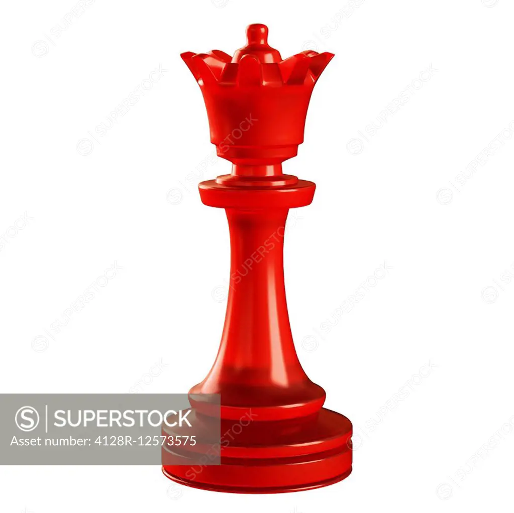 Queen chess piece, computer illustration.
