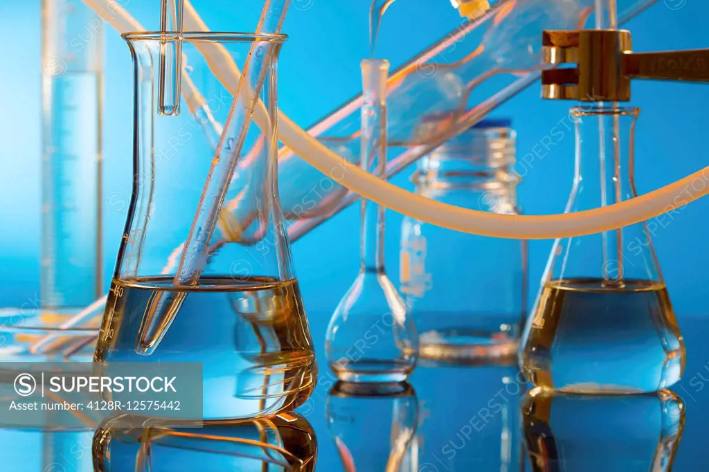 Glassware in a laboratory.