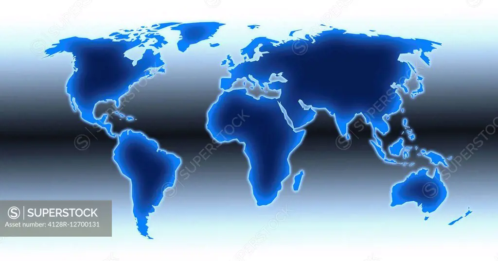 Computer artwork of a world map illustration.