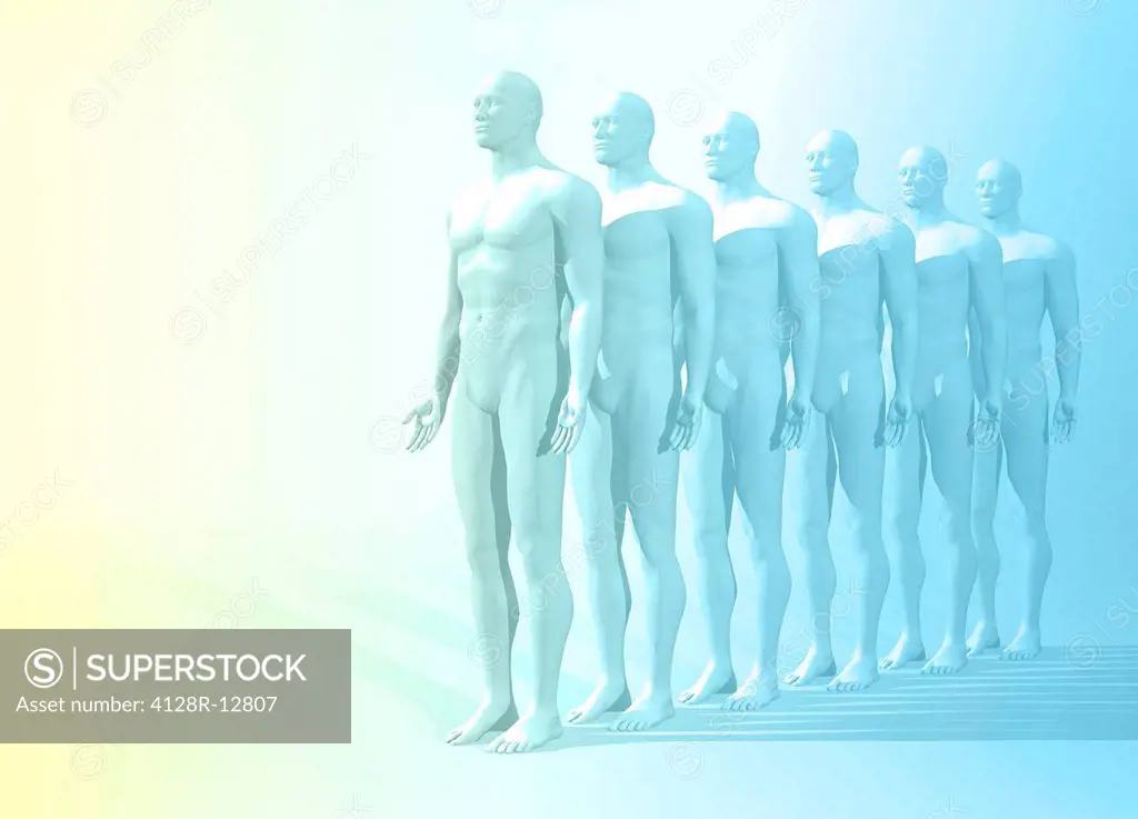 Human cloning, conceptual computer artwork.