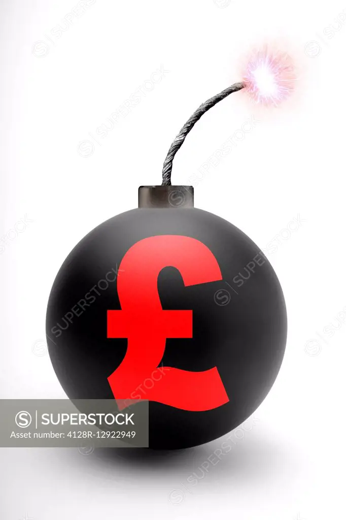 Bomb with British pound symbol