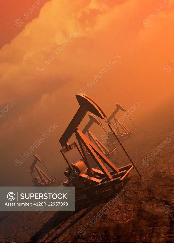 Oil well pumps, Illustration