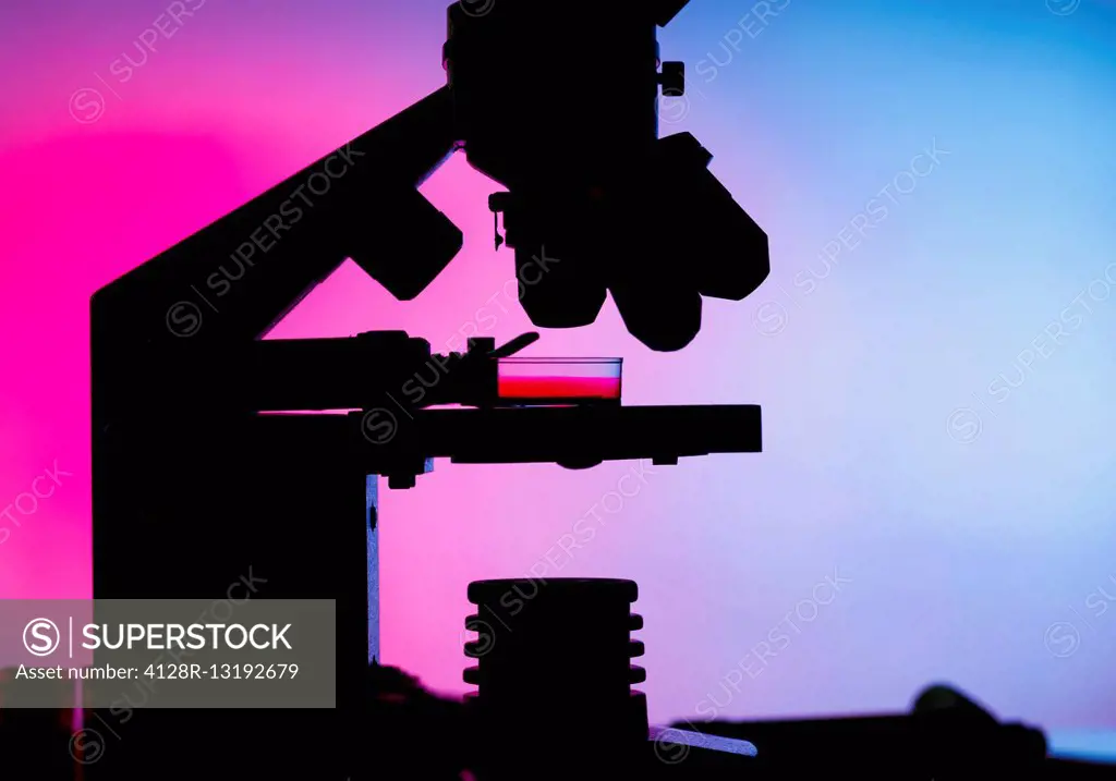 Silhouette of a microscope.