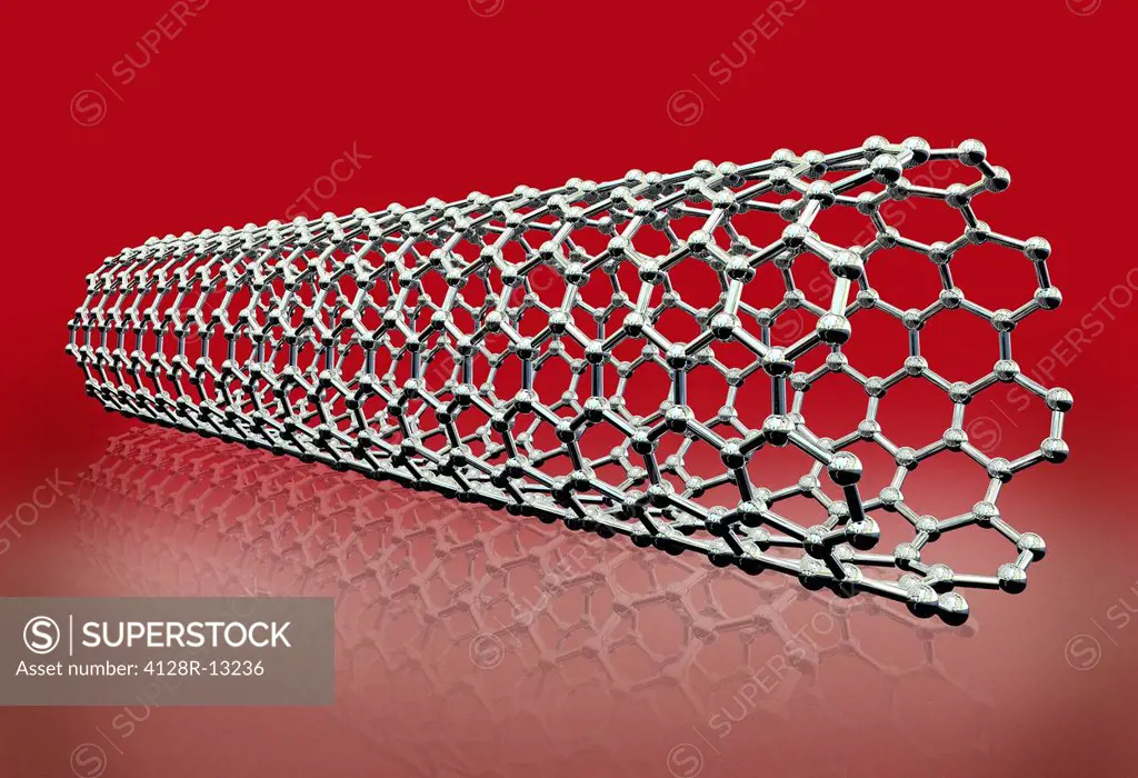 Carbon nanotube, computer artwork.