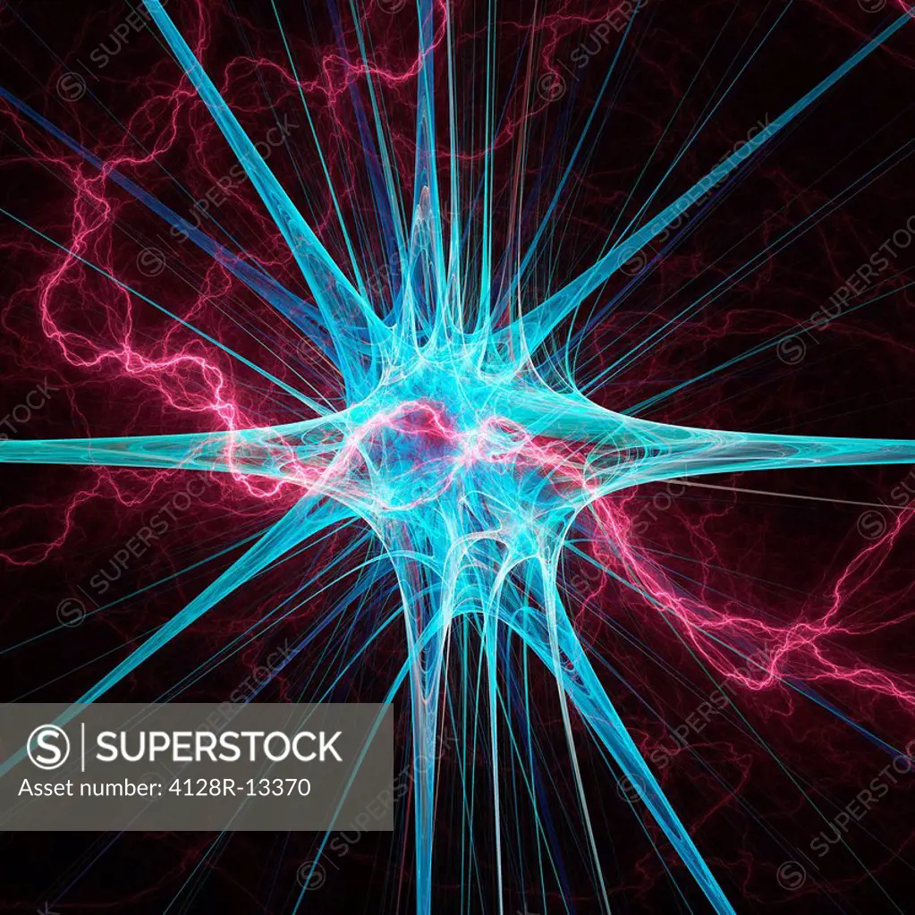 Nerve cell, computer artwork.