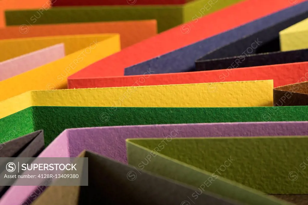 Colourful strips of cardboard