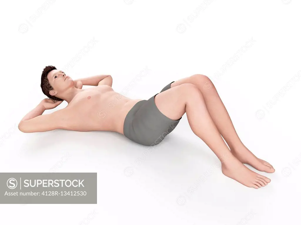 Person in sit up position