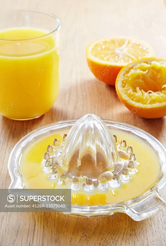 Freshly squeezed orange juice, close up.