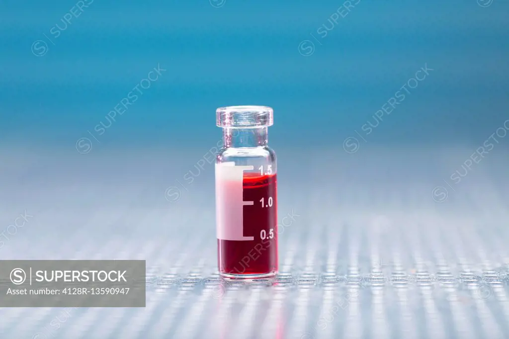 Virology test tube, close up.