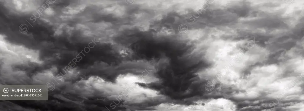 Storm clouds, black and white.