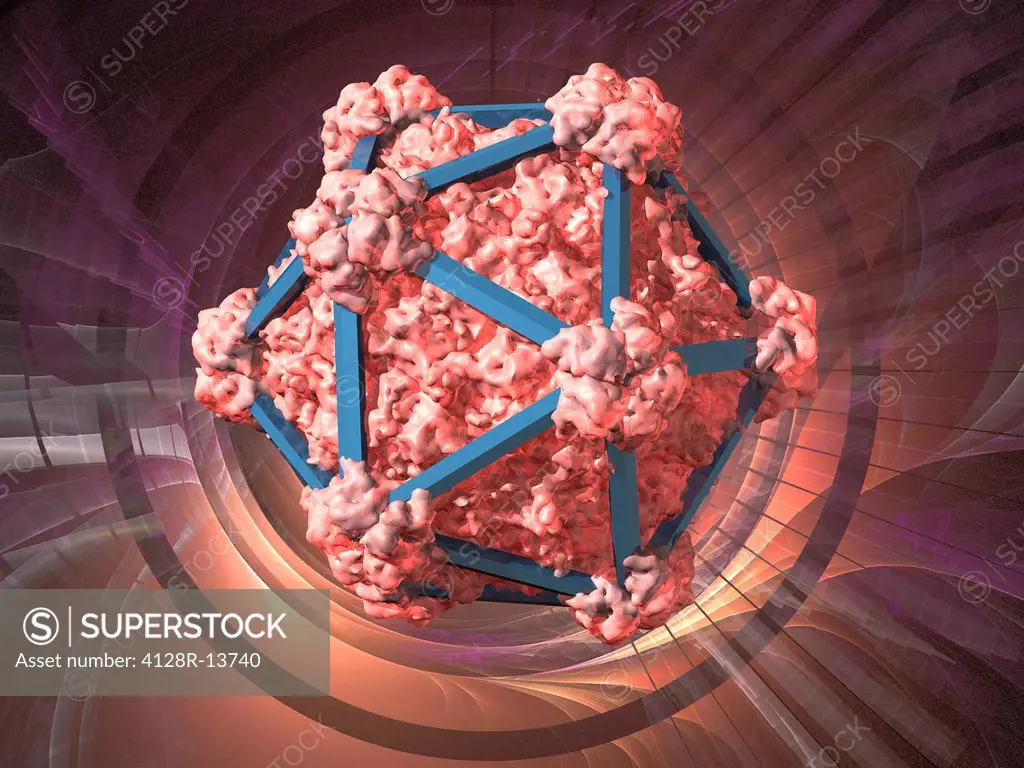 Virus structure, conceptual computer artwork.