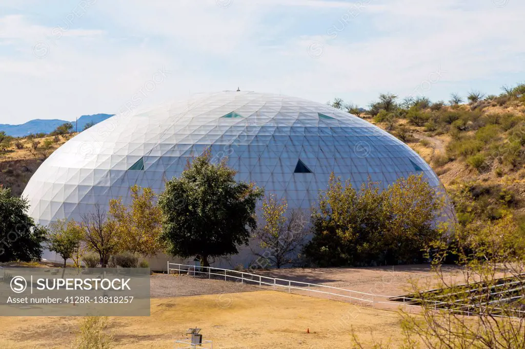Biosphere 2, an Earth systems science research facility owned by the University of Arizona since 2011. Tucson, Arizona, USA.