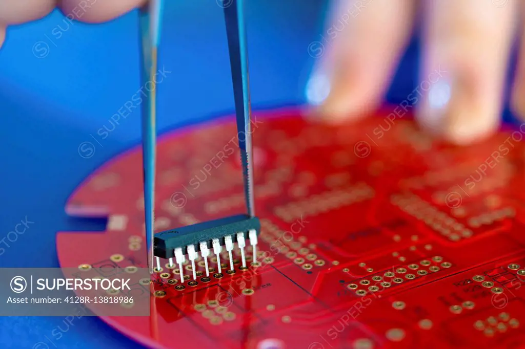 Integrated circuit on a printed circuit board.