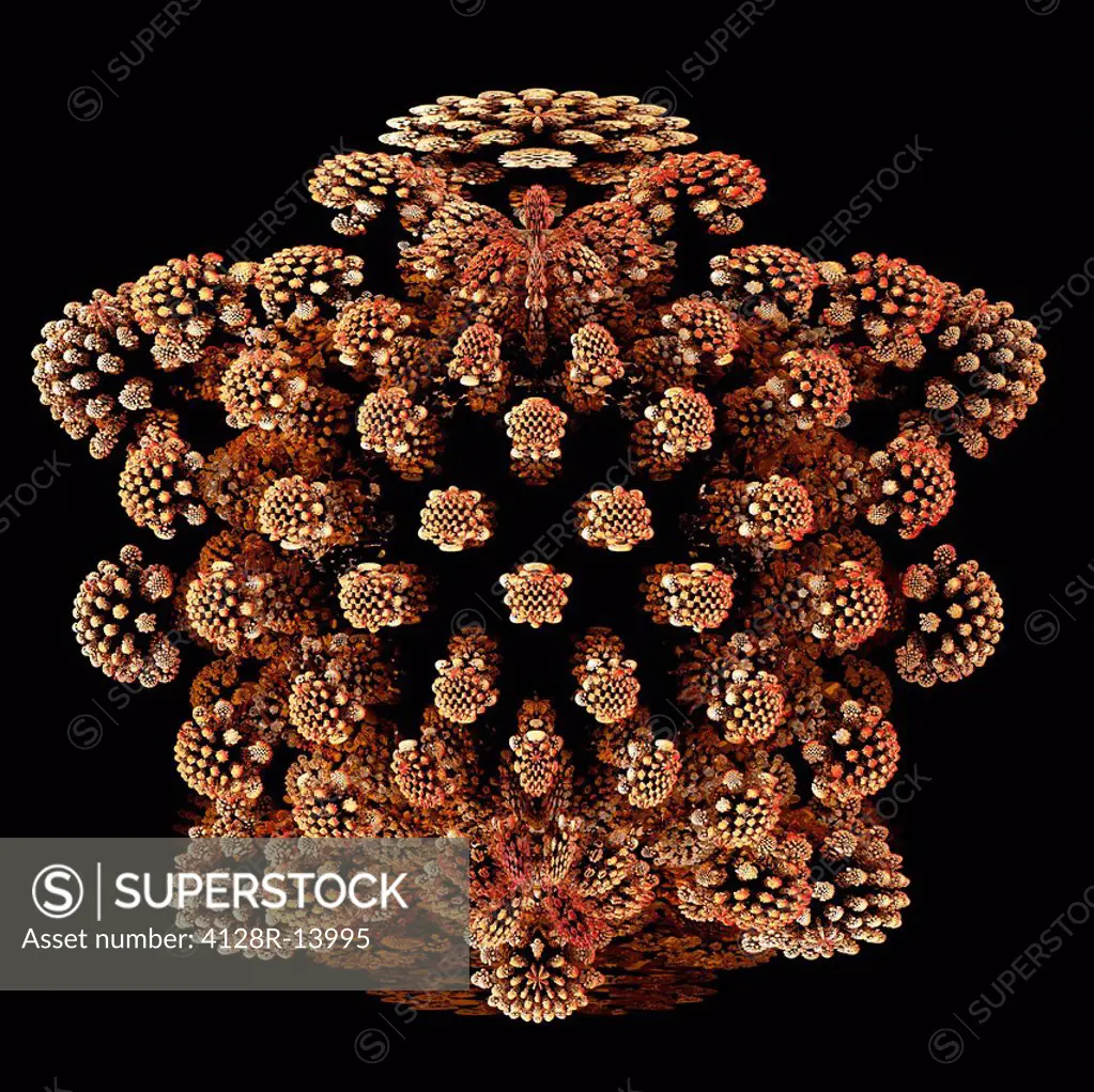 Mandelbulb fractal. Computer_generated image of a three_dimensional analogue derived form a Mandelbrot Set.