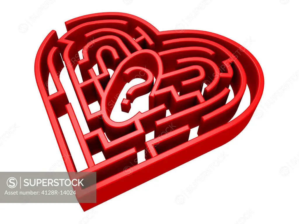 Computer artwork of the human heart conceptualized as a maze.