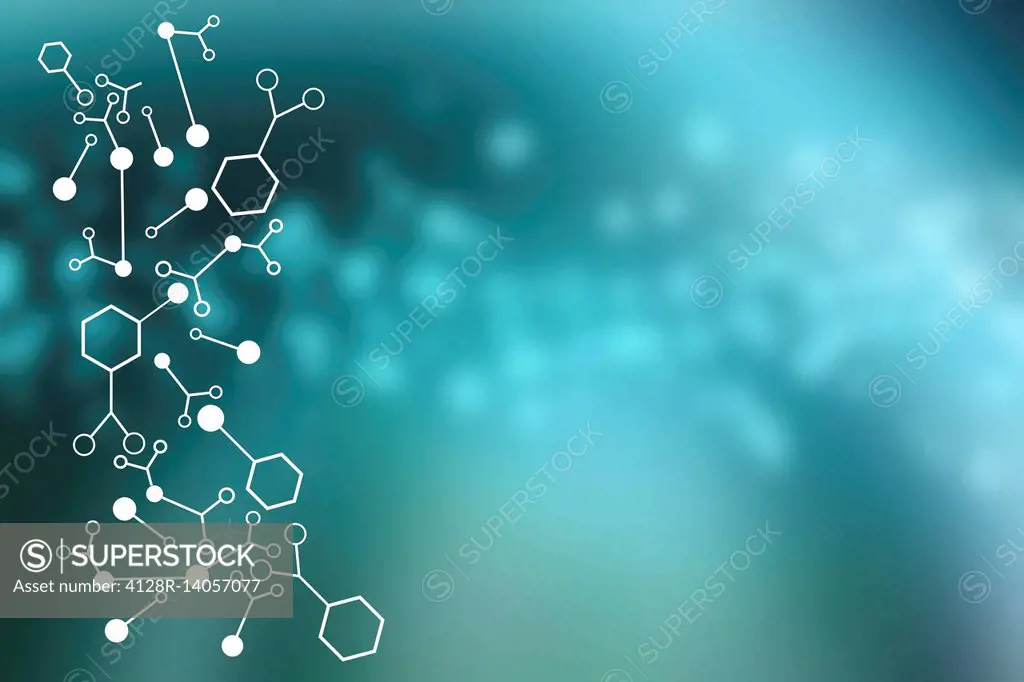 Abstract background with molecule icons