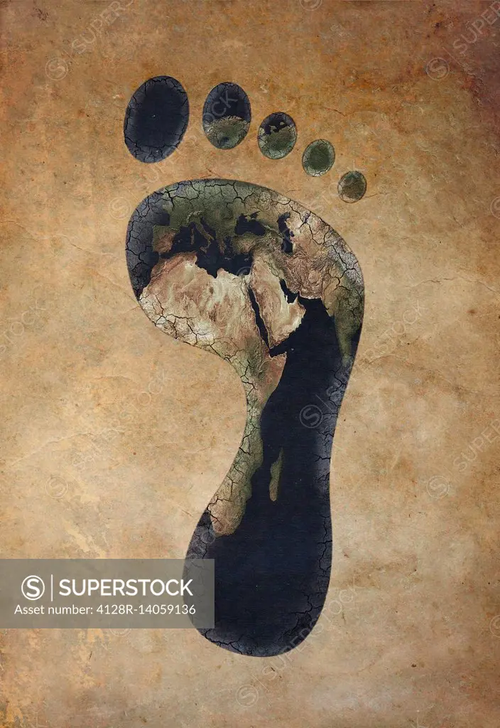 Illustration of carbon footprint