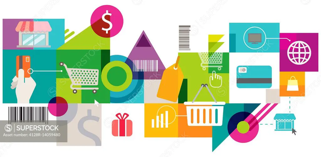 Illustration of online shopping