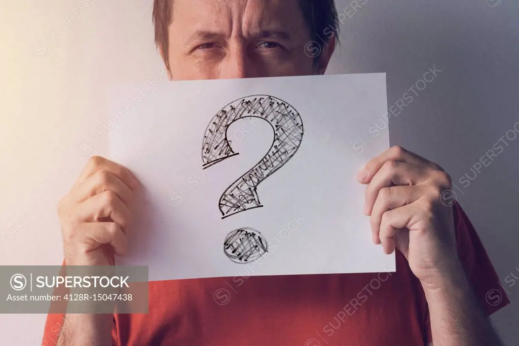 Man looking for answers, conceptual image