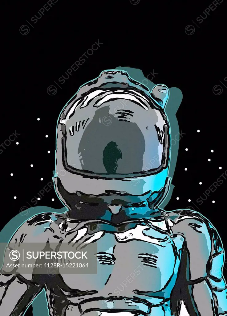 Astronaut in space helmet, illustration