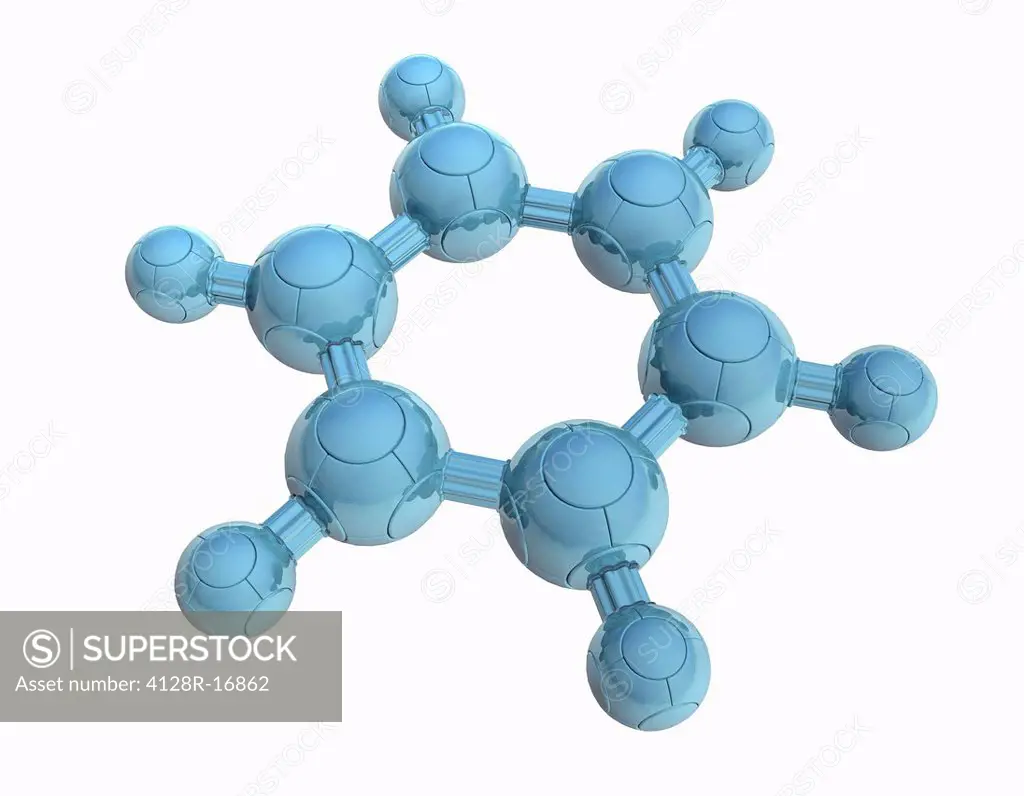 Benzene, molecular model.